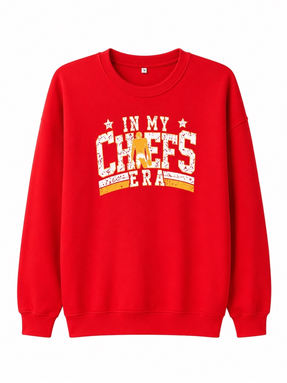 Taylor Swift Red Crewneck Sweatshirt with White and Yellow Graphic